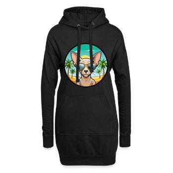 Peterbald Cat Breed Cartoon Lunettes de soleil Beach - Sweat-shirt à capuche long Femme - noir - Devant