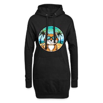 Lunettes de soleil California Spangled Cat Breed Cartoon - Sweat-shirt à capuche long Femme - noir - Devant