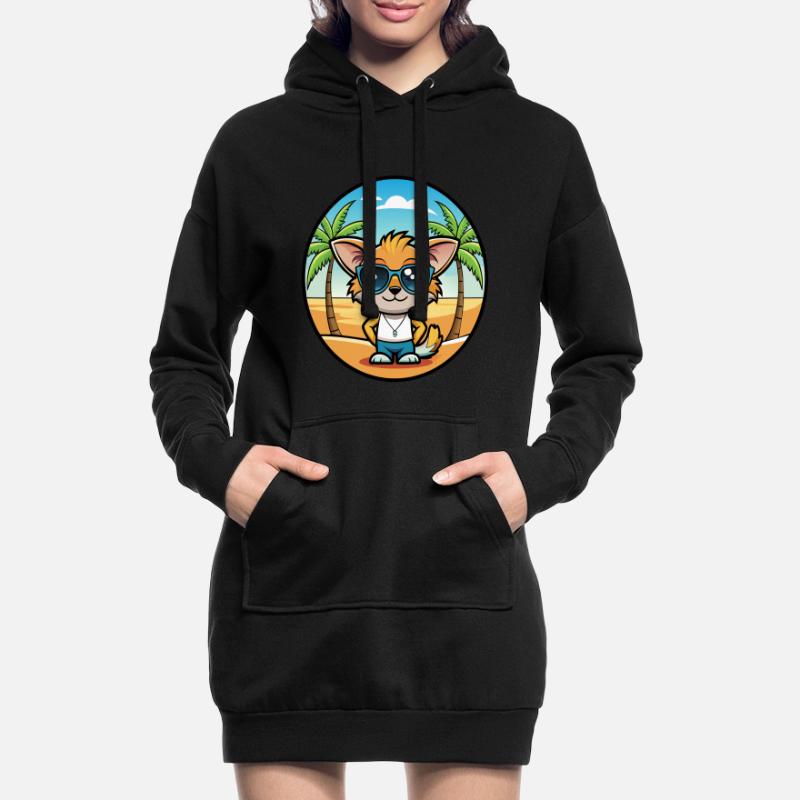 Pixie Bob Cat Breed Lunettes de soleil de dessin animé Beach Sweat-shirt à capuche long Femme