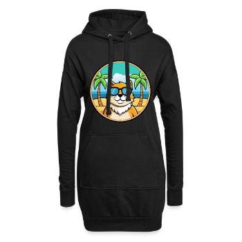 Ragamuffin Lunettes de soleil de dessin animé de race de chat plage - Sweat-shirt à capuche long Femme - noir - Devant