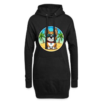Österreichische Brandlbracke Hunderasse Cartoon Sonnenbrille - Hoodie-Kleid - Schwarz - Vorne