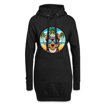 Beauceron Hunderasse Cartoon Sonnenbrille Strand - Hoodie-Kleid - Schwarz - Vorne