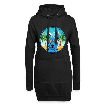 Blaue thailändische Ridgeback Hunderasse Cartoon Sonnenbrille - Hoodie-Kleid - Schwarz - Vorne