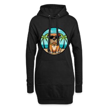 Boerboel Chien Race Dessin Animé Lunettes De Soleil Plage - Sweat-shirt à capuche long Femme - noir - Devant