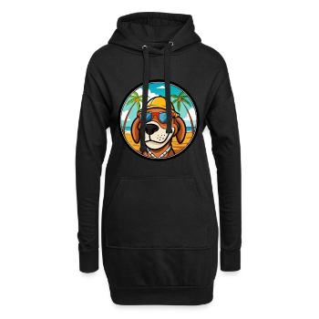Bruno Jura Hound Hunderasse Cartoon Sonnenbrille Strand - Hoodie-Kleid - Schwarz - Vorne