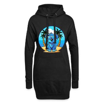 Lunettes de soleil Blue Picardy Spaniel Dog Breed Cartoon - Sweat-shirt à capuche long Femme - noir - Devant