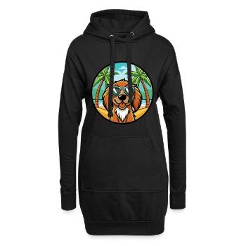 Boykin Spaniel Chien Race Dessin Animé Lunettes De Soleil Plage - Sweat-shirt à capuche long Femme - noir - Devant