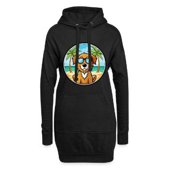 Fauve De Bretagne Hunderasse Cartoon Sonnenbrille Strand - Hoodie-Kleid - Schwarz - Vorne