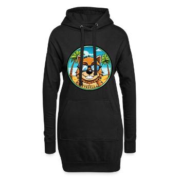 Estrela Mountain Dog Breed Cartoon Sunglass Beach - Sweat-shirt à capuche long Femme - noir - Devant