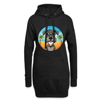 Deutscher Wachtelhund Hunderasse Cartoon Sonnenbrille - Hoodie-Kleid - Schwarz - Vorne