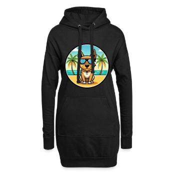 Lancashire Heeler Hunderasse Cartoon Sonnenbrille Strand - Hoodie-Kleid - Schwarz - Vorne