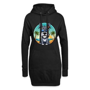 Standard Schnauzer Hunderasse Cartoon Sonnenbrille - Hoodie-Kleid - Schwarz - Vorne