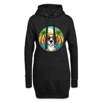 Treeing Walker Coonhound Race Chien Dessin Animé Plage - Sweat-shirt à capuche long Femme - noir - Devant