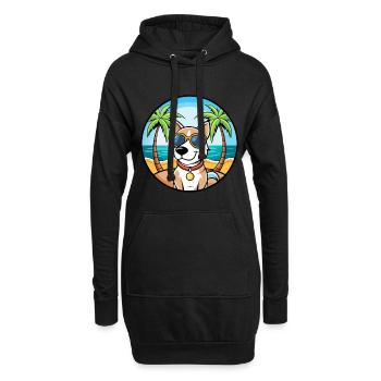 Ariege Pointer Hund Rasse Cartoon Sonnenbrille Strand - Hoodie-Kleid - Schwarz - Vorne