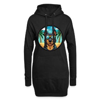 Beauceron Hunderasse Cartoon Sonnenbrille Strand - Hoodie-Kleid - Schwarz - Vorne