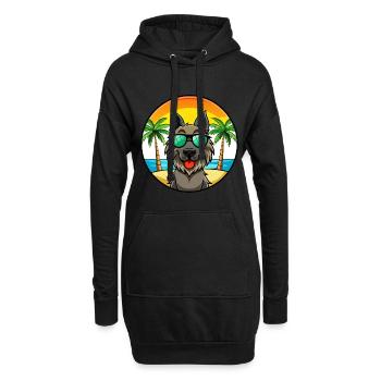 Belgische Groenendael Hunderasse Cartoon Sonnenbrille - Hoodie-Kleid - Schwarz - Vorne