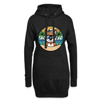 Cao De Seo Miguel Hunderasse Cartoon Strand - Hoodie-Kleid - Schwarz - Vorne