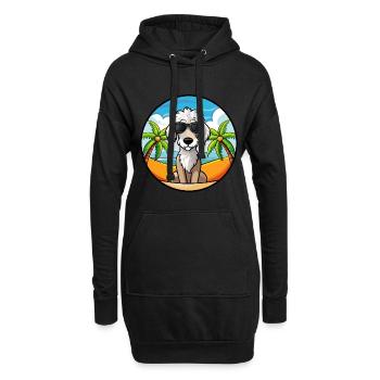 Bedlington Terrier Hunderasse Cartoon Sonnenbrille - Hoodie-Kleid - Schwarz - Vorne