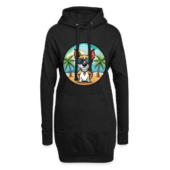 Decker Rat Terrier Lunettes de soleil de dessin animé de race de chien - Sweat-shirt à capuche long Femme - noir - Devant