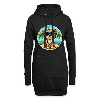 Englische Spielzeug Spaniel Hund Rasse Cartoon Sonnenbrille - Hoodie-Kleid - Schwarz - Vorne