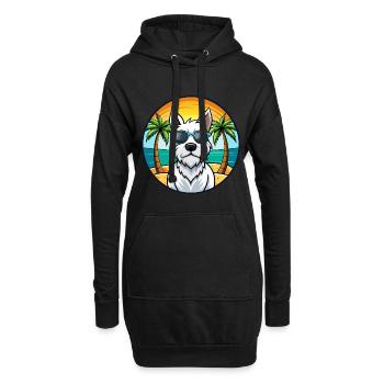 Lunettes de soleil de dessin animé de race de chien Terrier blanc anglais - Sweat-shirt à capuche long Femme - noir - Devant
