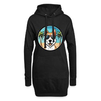 Foxterrier Smooth Dog Rasse Cartoon Sonnenbrille - Hoodie-Kleid - Schwarz - Vorne
