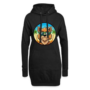Griffon Bruxellois Hunderasse Cartoon Sonnenbrille - Hoodie-Kleid - Schwarz - Vorne