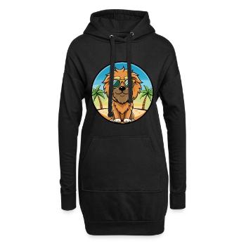 Griffon Fauve De Bretagne Hunderasse Cartoon Strand - Hoodie-Kleid - Schwarz - Vorne