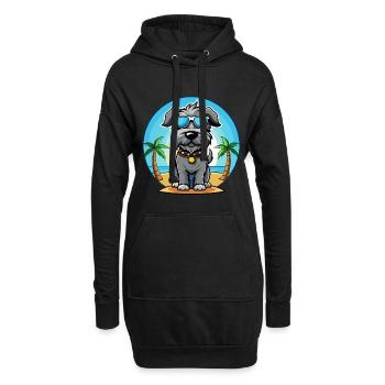 Kerry Blue Terrier Hunderasse Cartoon Sonnenbrille - Hoodie-Kleid - Schwarz - Vorne