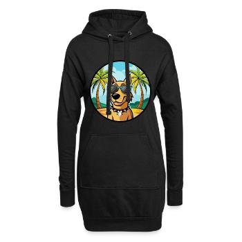 Jamthund Hunderasse Cartoon Sonnenbrille Strand - Hoodie-Kleid - Schwarz - Vorne