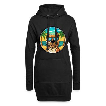 Perro De Presa Canario Hunderasse Cartoon Strand - Hoodie-Kleid - Schwarz - Vorne