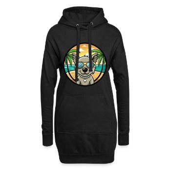 Pumi Hunderasse Cartoon Sonnenbrille Strand - Hoodie-Kleid - Schwarz - Vorne