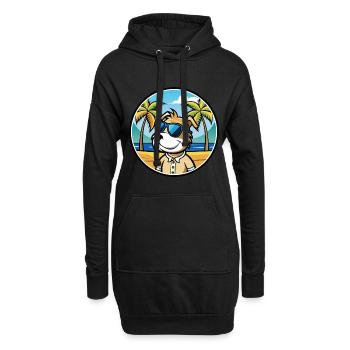 Sporting Lucas Terrier Chien Race Dessin Animé Plage - Sweat-shirt à capuche long Femme - noir - Devant