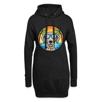 Weimaraner Hund Rasse Cartoon Sonnenbrille Strand - Hoodie-Kleid - Schwarz - Vorne