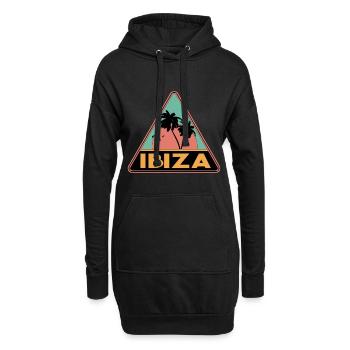 Dreieck Palmen Ibiza - Hoodie-Kleid - Schwarz - Vorne