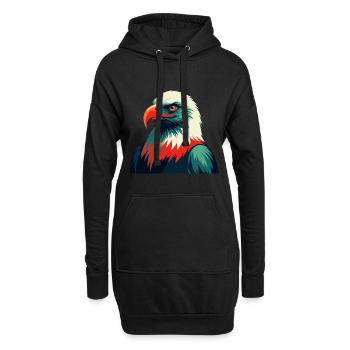 Adler Cartoon Figur Buntes Haustier Tier - Hoodie-Kleid - Schwarz - Vorne