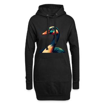 Oie Dessin Animé Personnage Animal Coloré Animal De Compagnie - Sweat-shirt à capuche long Femme - noir - Devant