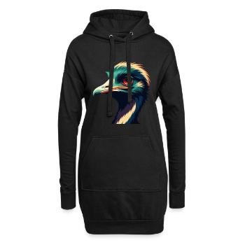 Emu Cartoon Figur Buntes Haustier Tier - Hoodie-Kleid - Schwarz - Vorne