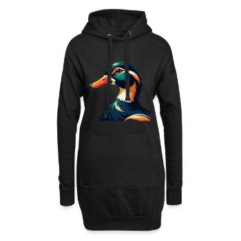 Canard Dessin Animé Personnage Animal De Compagnie Coloré - Sweat-shirt à capuche long Femme - noir - Devant