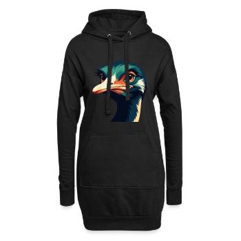 Strauß Cartoon Figur Buntes Haustier Tier - Hoodie-Kleid - Schwarz - Vorne