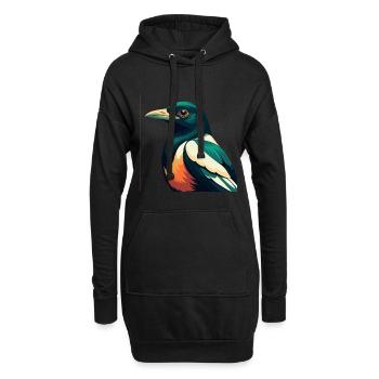 Pie Dessin animé Personnage Animal de compagnie coloré - Sweat-shirt à capuche long Femme - noir - Devant