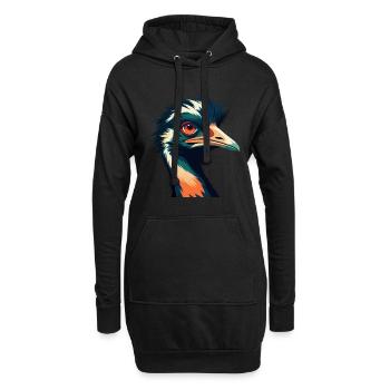 Emu Zeichentrickfigur Buntes Haustier Tier - Hoodie-Kleid - Schwarz - Vorne