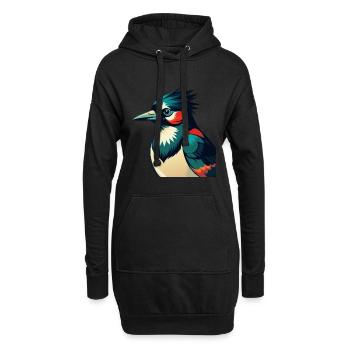 Blauhäher Zeichentrickfigur Buntes Haustier Tier - Hoodie-Kleid - Schwarz - Vorne