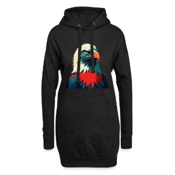 Aigle Dessin Animé Personnage Animal Coloré Animal De Compagnie - Sweat-shirt à capuche long Femme - noir - Devant