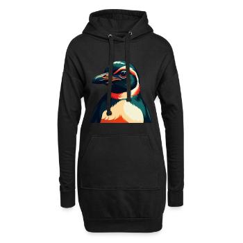 Pinguin Zeichentrickfigur Buntes Haustier Tier - Hoodie-Kleid - Schwarz - Vorne