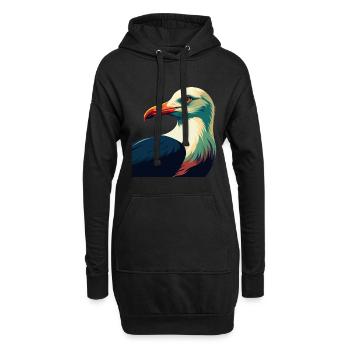 Möwe Zeichentrickfigur Buntes Haustier Tier - Hoodie-Kleid - Schwarz - Vorne