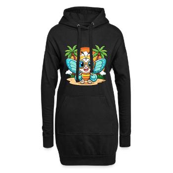 Schmetterling Lustige Cartoon Sommer Strand Sonnenbrille - Hoodie-Kleid - Schwarz - Vorne