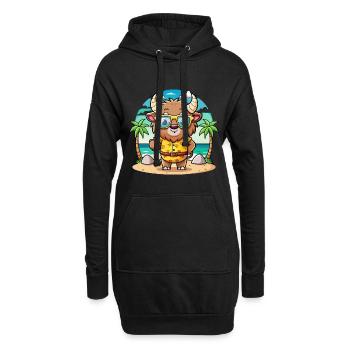 Bison Lustige Cartoon Sommer Strand Sonnenbrille - Hoodie-Kleid - Schwarz - Vorne