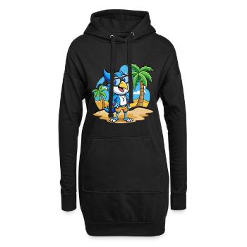 Blue Jay Lustige Cartoon Sommer Strand Sonnenbrille - Hoodie-Kleid - Schwarz - Vorne