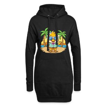 Ente Lustige Cartoon Sommer Strand Sonnenbrille - Hoodie-Kleid - Schwarz - Vorne
